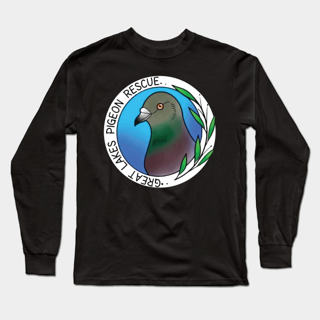 Great Lakes Pigeon Rescue Logo Long Sleeve T-Shirt by Great Lakes Pigeon Rescue